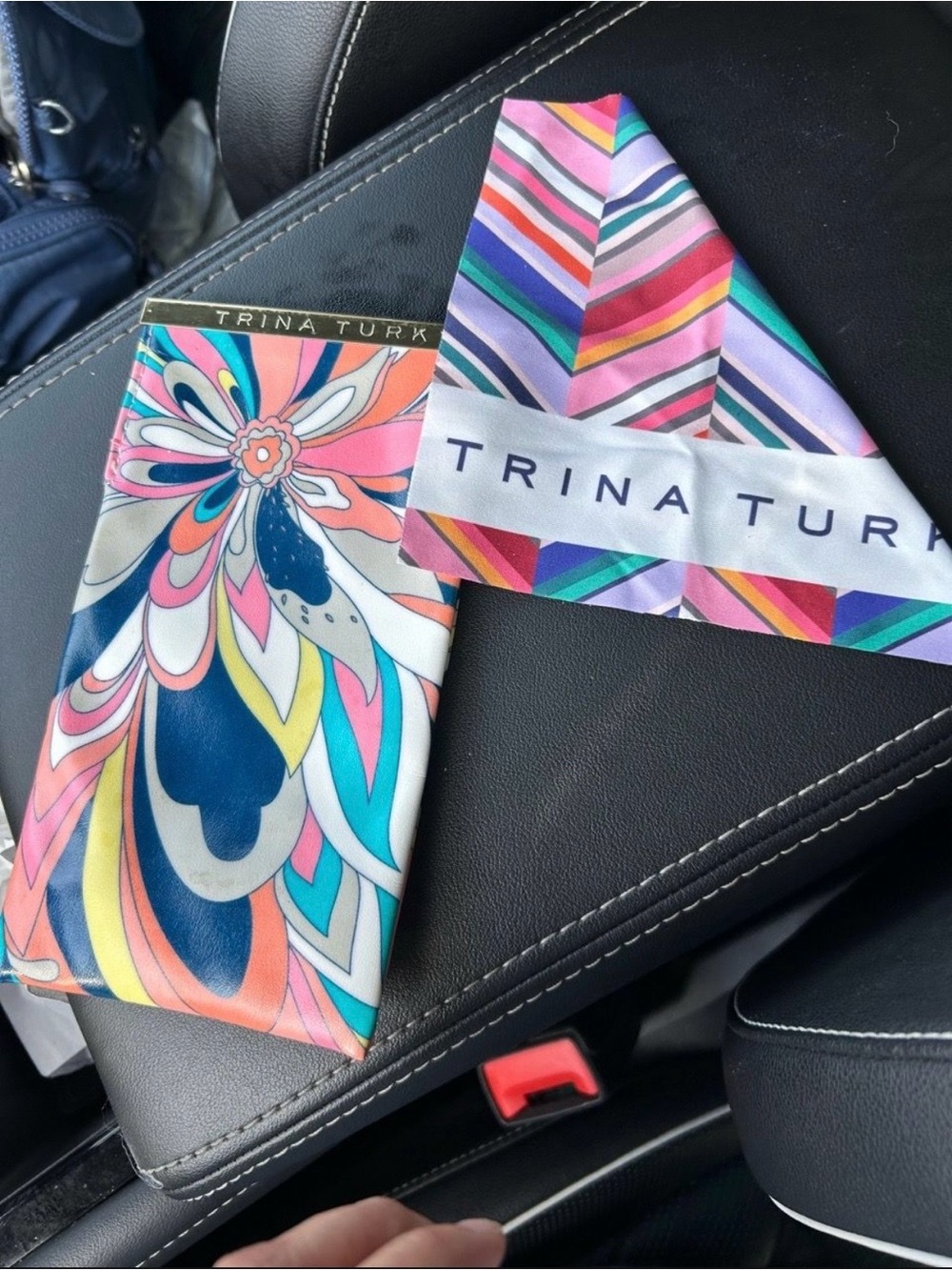 Trina Turk Multicolor Floral Case & Chevron Silk Cleaner